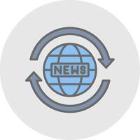 News Report Line Filled Light Icon vector