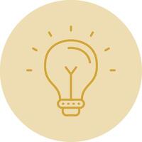 Lightbulb Line Yellow Circle Icon vector