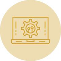 Software Development Line Yellow Circle Icon vector