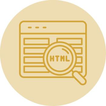 Code Review Line Yellow Circle Icon vector