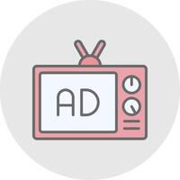 Advertise Line Filled Light Icon vector