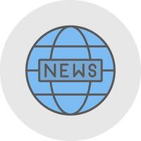 World News Line Filled Light Icon vector