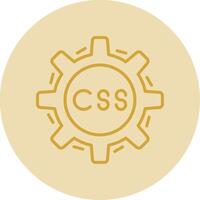 Css Coding Line Yellow Circle Icon vector