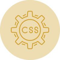 Css Coding Line Yellow Circle Icon vector