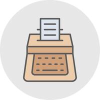 Typewriter Line Filled Light Icon vector