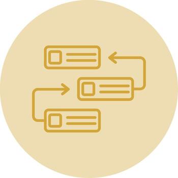 Backlog Line Yellow Circle Icon vector