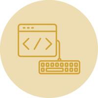 Web Development Line Yellow Circle Icon vector