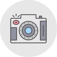 dslr cámara línea lleno ligero icono vector