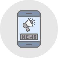 Noticias alimentar línea lleno ligero icono vector