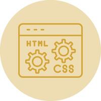 Web Development Line Yellow Circle Icon vector