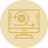 Agile Line Yellow Circle Icon vector