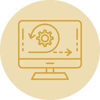 Agile Line Yellow Circle Icon vector