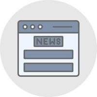News Feed Line Filled Light Icon vector