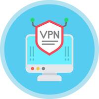 Vpn Flat Multi Circle Icon vector