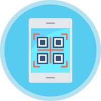 qr código plano multi circulo icono vector