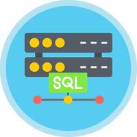 Sql Flat Multi Circle Icon vector