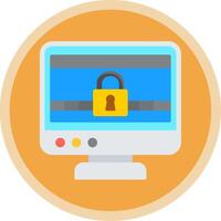 Ransomware Flat Multi Circle Icon vector