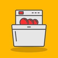 Dish Washing Filled Shadow Icon vector