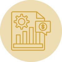 Interest Rate Line Yellow Circle Icon vector