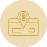 Direct Debit Line Yellow Circle Icon vector