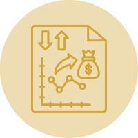 Money Strategy Line Yellow Circle Icon vector