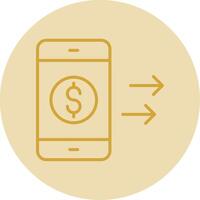 Transfer Money Line Yellow Circle Icon vector