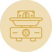 Weighing Scale Line Yellow Circle Icon vector