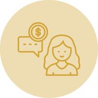 Financial Advisor Line Yellow Circle Icon vector