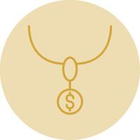 Necklace Line Yellow Circle Icon vector