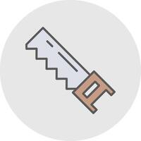 Hand Saw Line Filled Light Icon vector