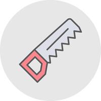 Hand Saw Line Filled Light Icon vector