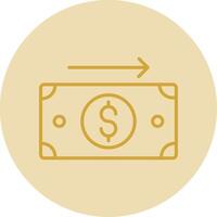Send Money Line Yellow Circle Icon vector
