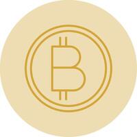 bitcoin línea amarillo circulo icono vector