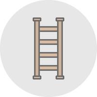 Step Ladder Line Filled Light Icon vector