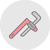 Pipe Wrench Line Filled Light Icon vector