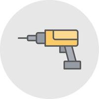Drilling Machine Line Filled Light Icon vector