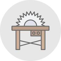 Table Saw Line Filled Light Icon vector