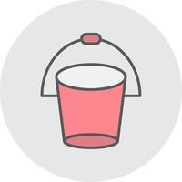 Bucket Line Filled Light Icon vector