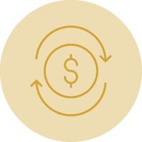 Exchange Rate Line Yellow Circle Icon vector