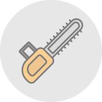 Chainsaw Line Filled Light Icon vector