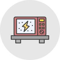 microondas línea lleno ligero icono vector