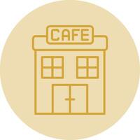 Cafe Line Yellow Circle Icon vector