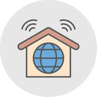 Internet Connection Line Filled Light Icon vector