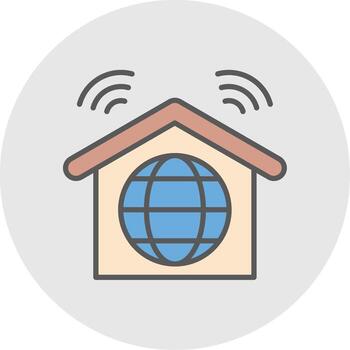 Internet Connection Line Filled Light Icon vector