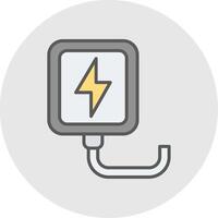 Wireless Charger Line Filled Light Icon vector