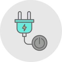 Power Button Line Filled Light Icon vector