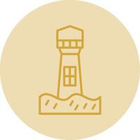 Lighthouse Line Yellow Circle Icon vector