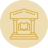 Library Line Yellow Circle Icon vector