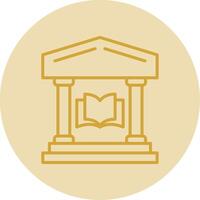 Library Line Yellow Circle Icon vector