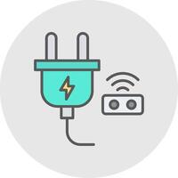 Smart Plug Line Filled Light Icon vector